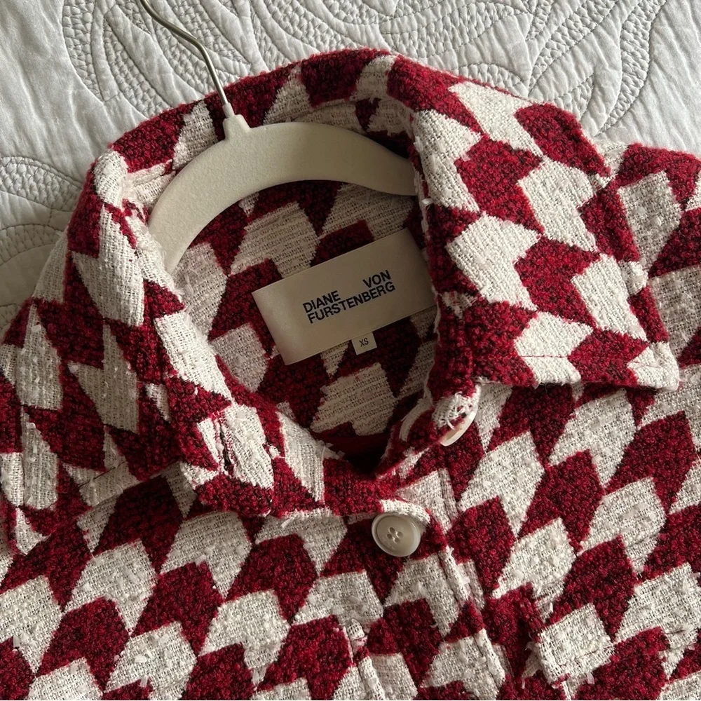 Diane Von Furstenberg (DVF) - Short Manon Tweed Jacket - Arrow Red